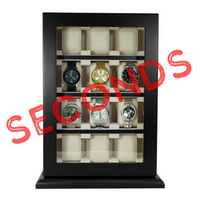 Seconds - 12 Slots Black Wooden Watch Cabinet