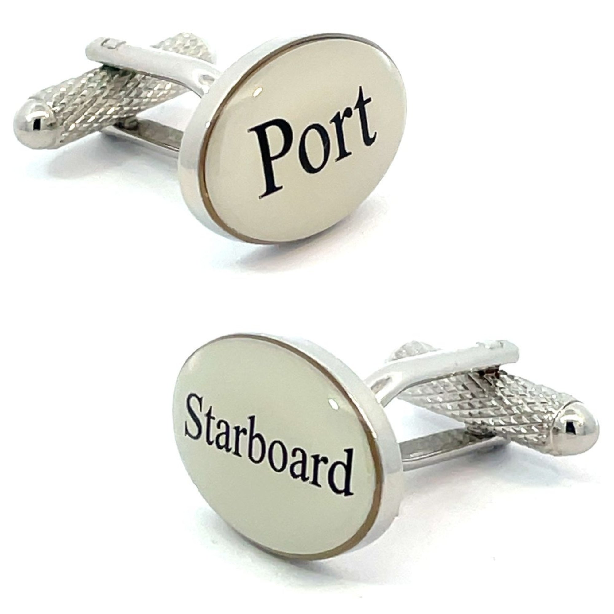 Port Starboard Black/White Cufflinks