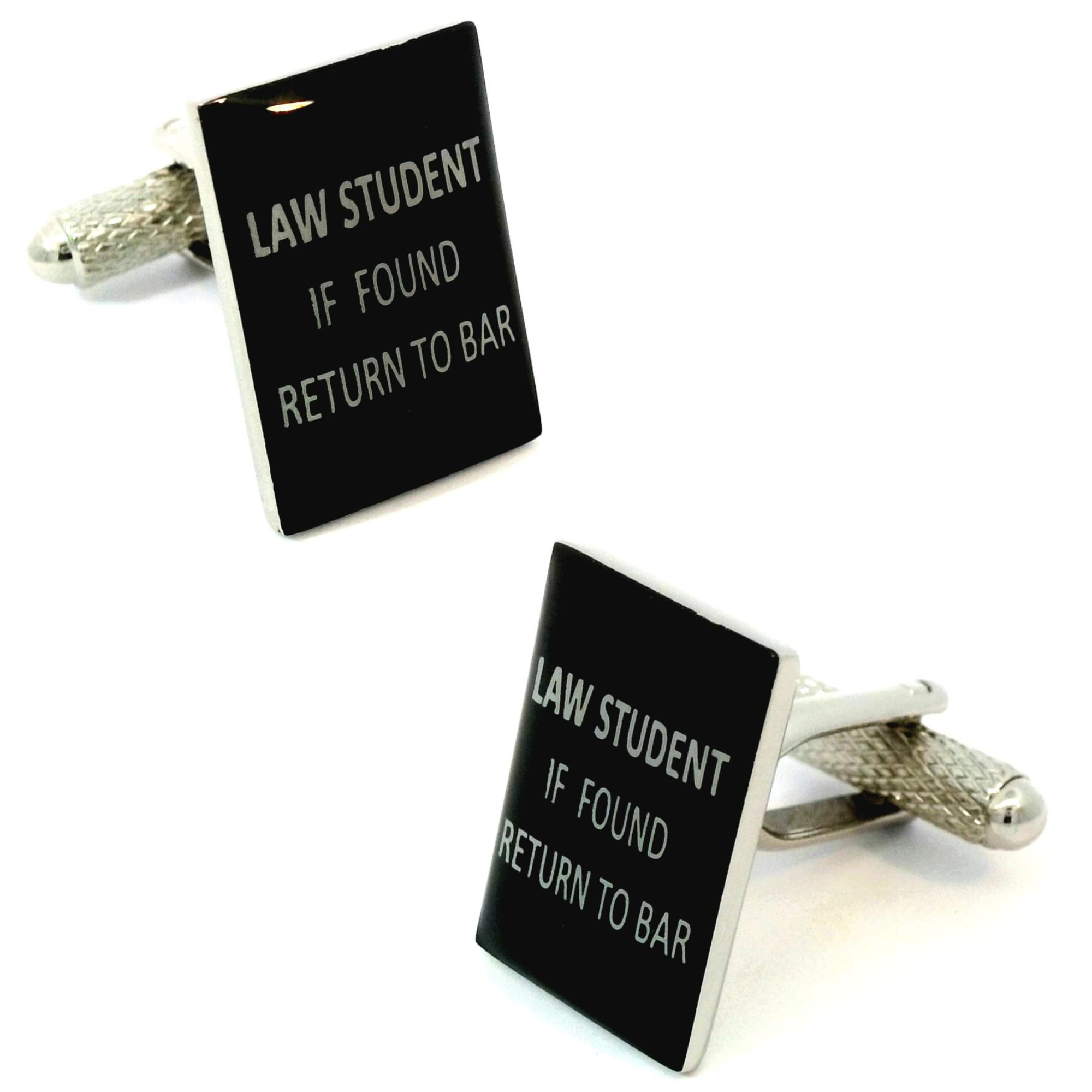 Law Student Slogan Cufflinks (if found, return to bar)
