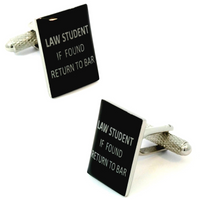 Law Student Slogan Cufflinks (if found, return to bar)