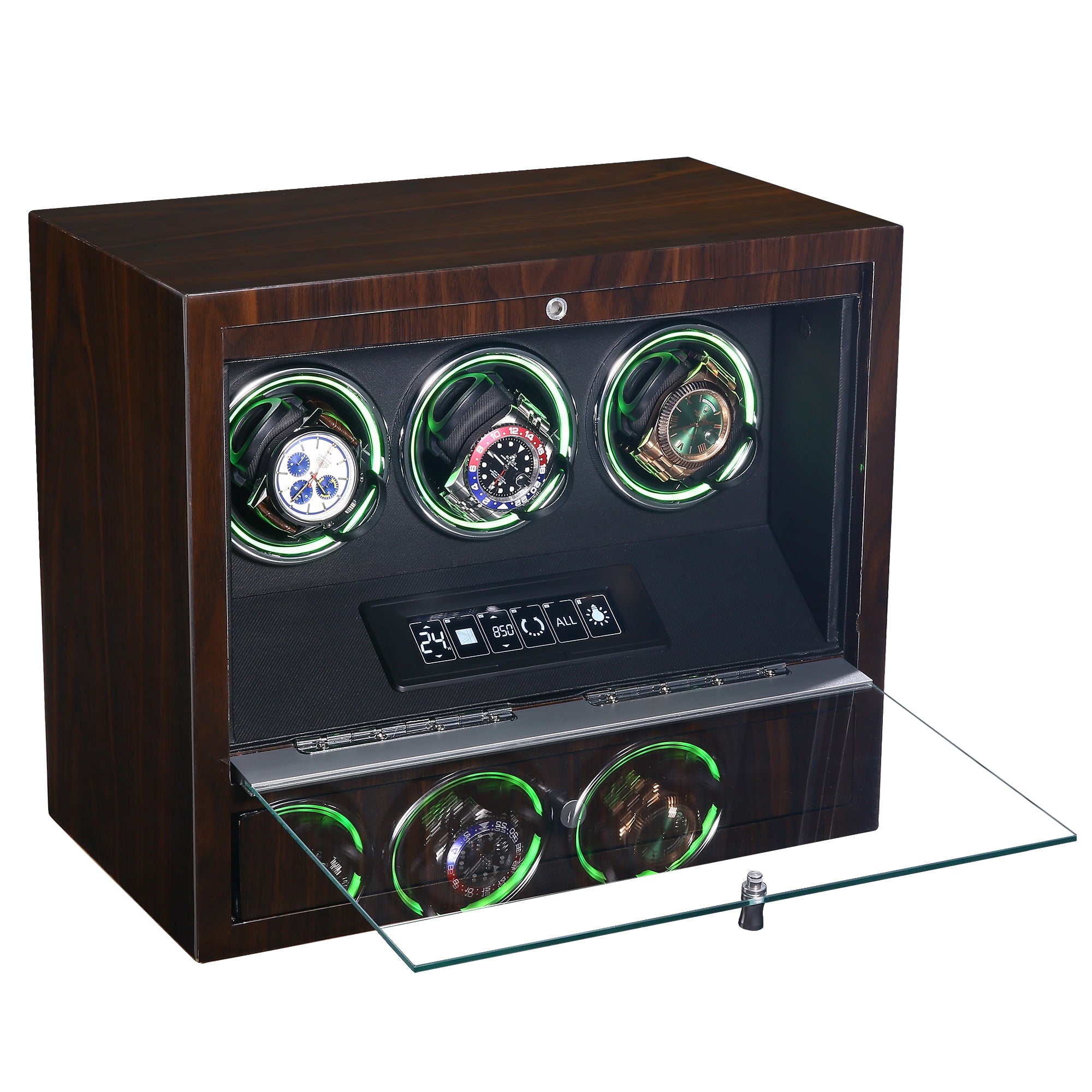 Brighton Watch Winder for 3 Watches with Drawer