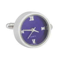 Round Blue Faced Working Clock Watch Cufflinks