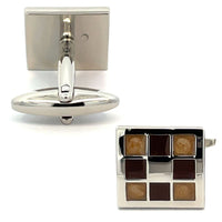 Nine Panel Brown Cufflinks