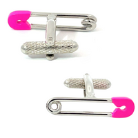 Safety Pin Pink Cufflinks