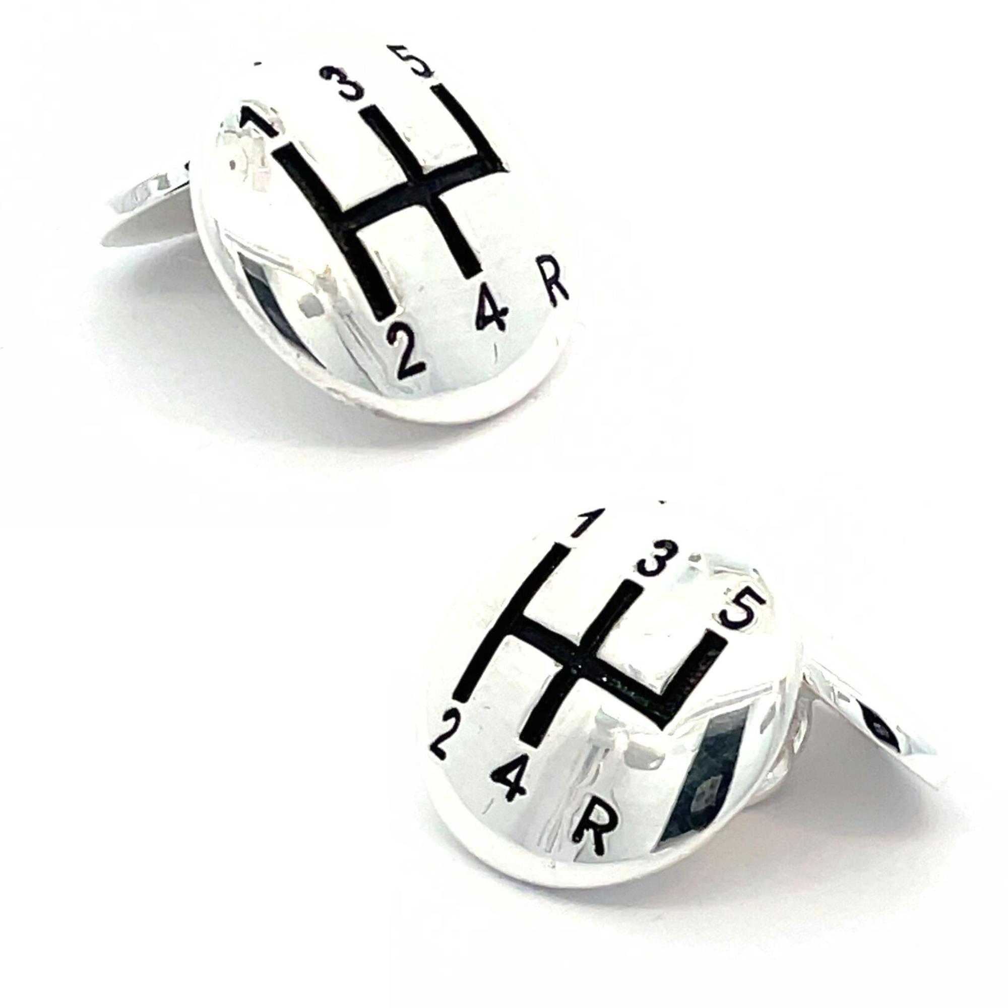 Shiny Five Speed Gear Shift with Chain Cufflinks