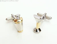 Cocktail Shaker Glass Cufflinks Novelty Cufflinks Clinks Australia