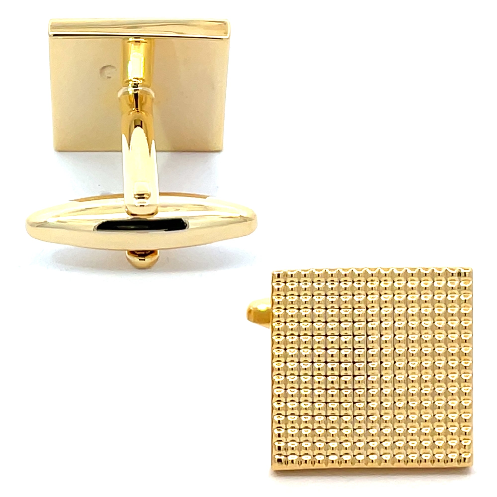 Textured Shiny Gold Square Cufflinks
