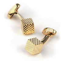Gold Diamond Textured Cube Cufflinks Classic & Modern Cufflinks Clinks Australia