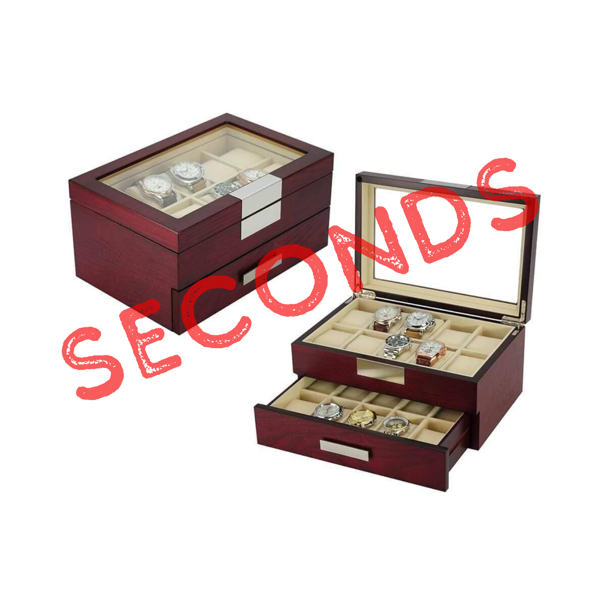 Seconds - Cherry Wooden Watch Box for 20 Watches (A)