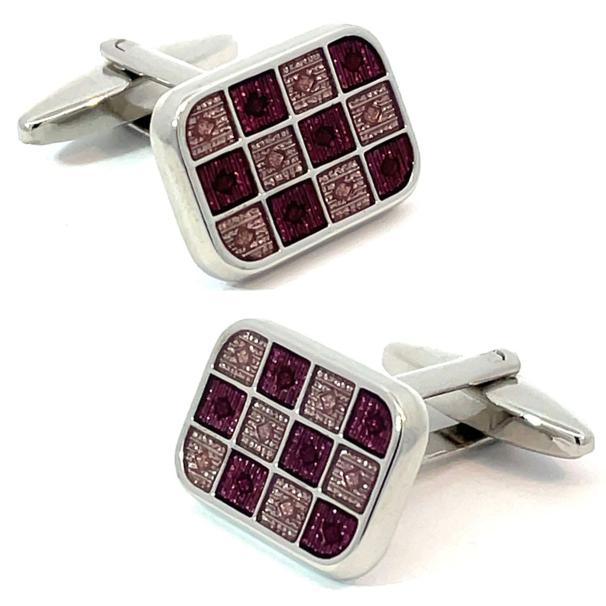 Purple Mauve 12 Square Cufflinks