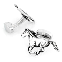 Silver Galloping Horses Cufflinks