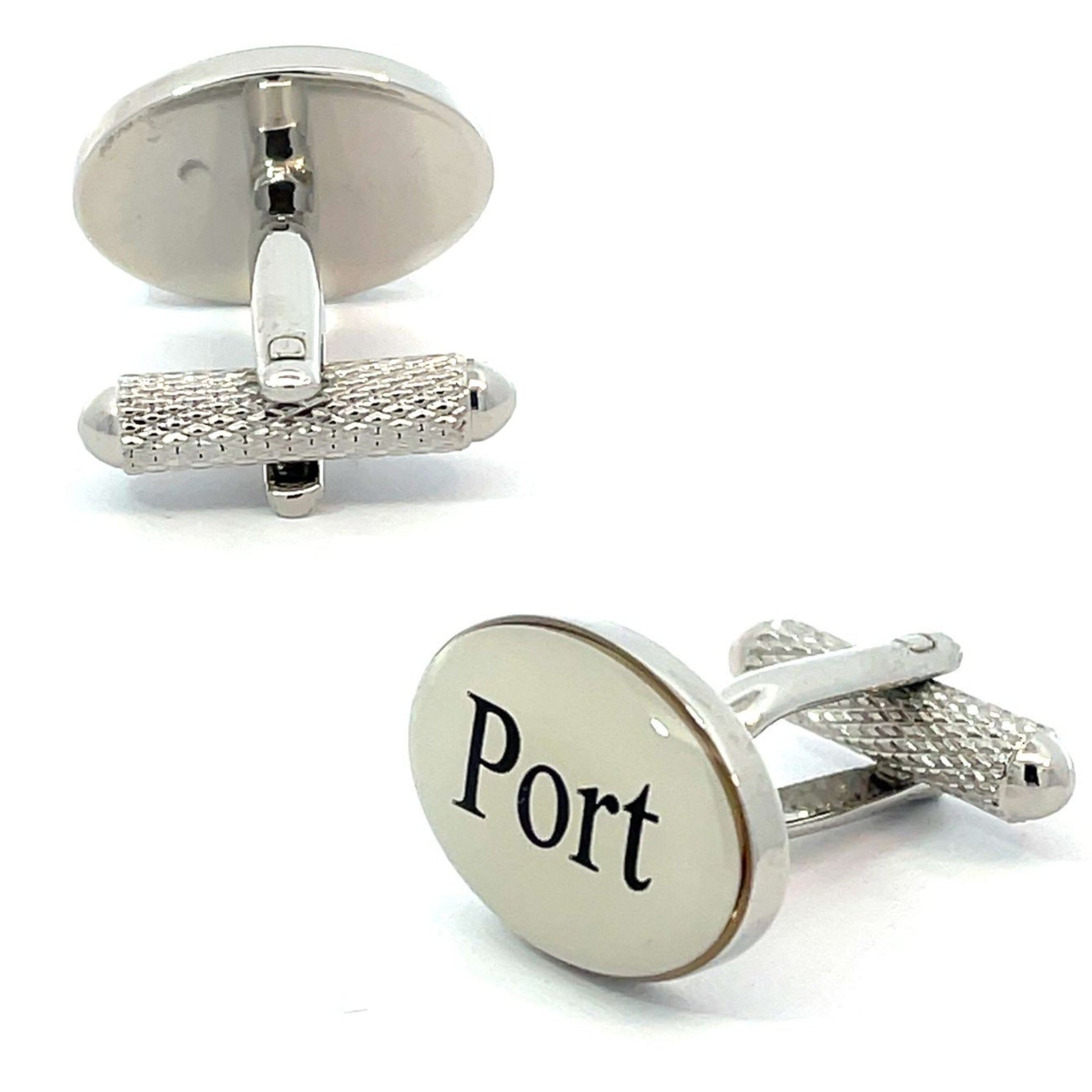 Port Starboard Black/White Cufflinks