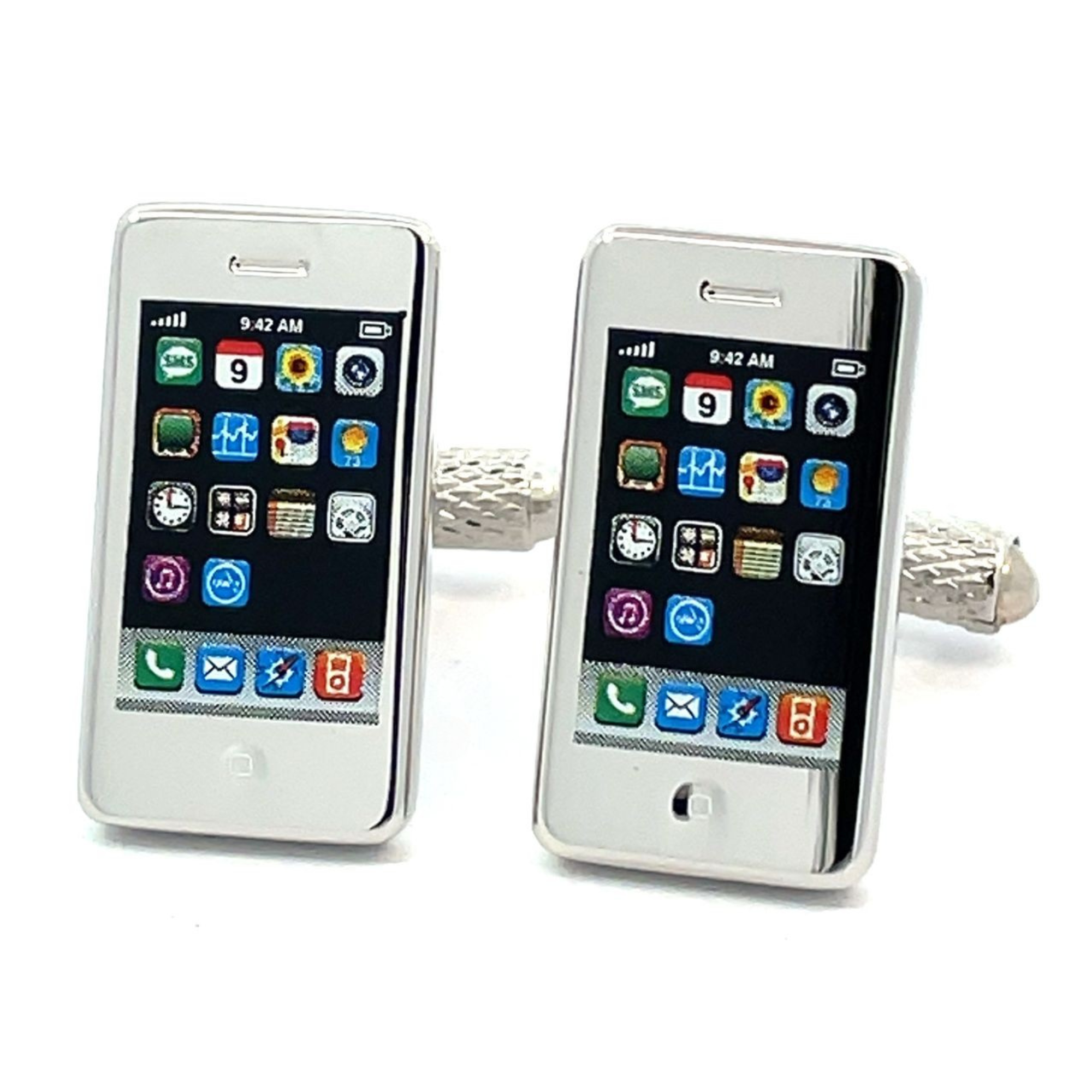 Silver Smart Phone Cufflinks