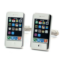 Silver Smart Phone Cufflinks