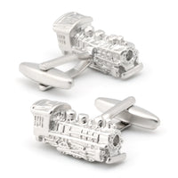 Train Silver Cufflinks