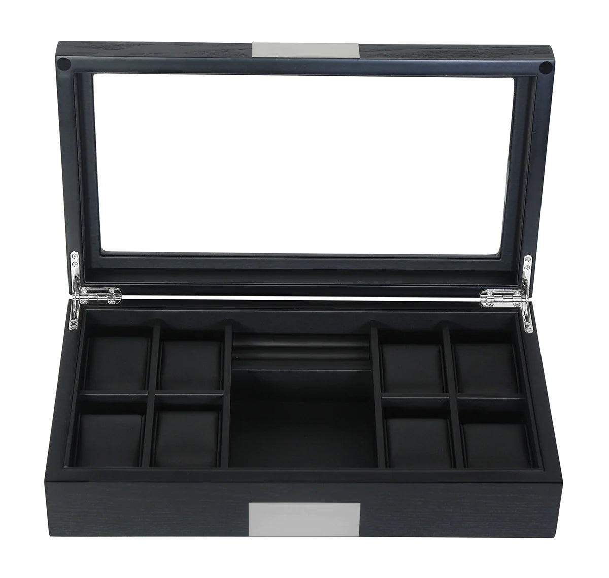 Black Wooden Watch Box for 8 Watches+ Organiser