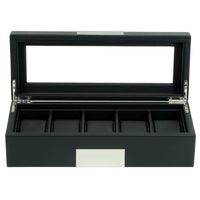 5 Slots Leather Watch Box