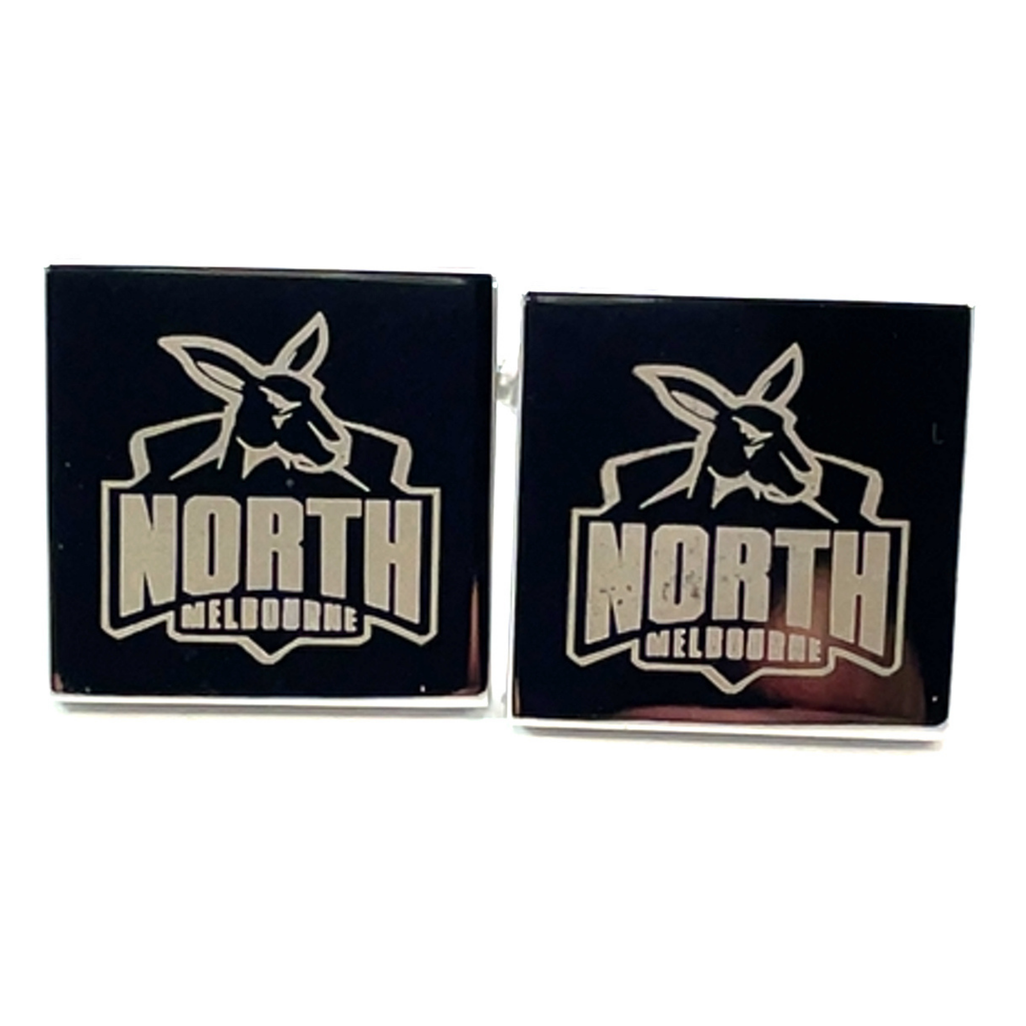 Silver North Melbourne Kangaroos AFL Cufflinks
