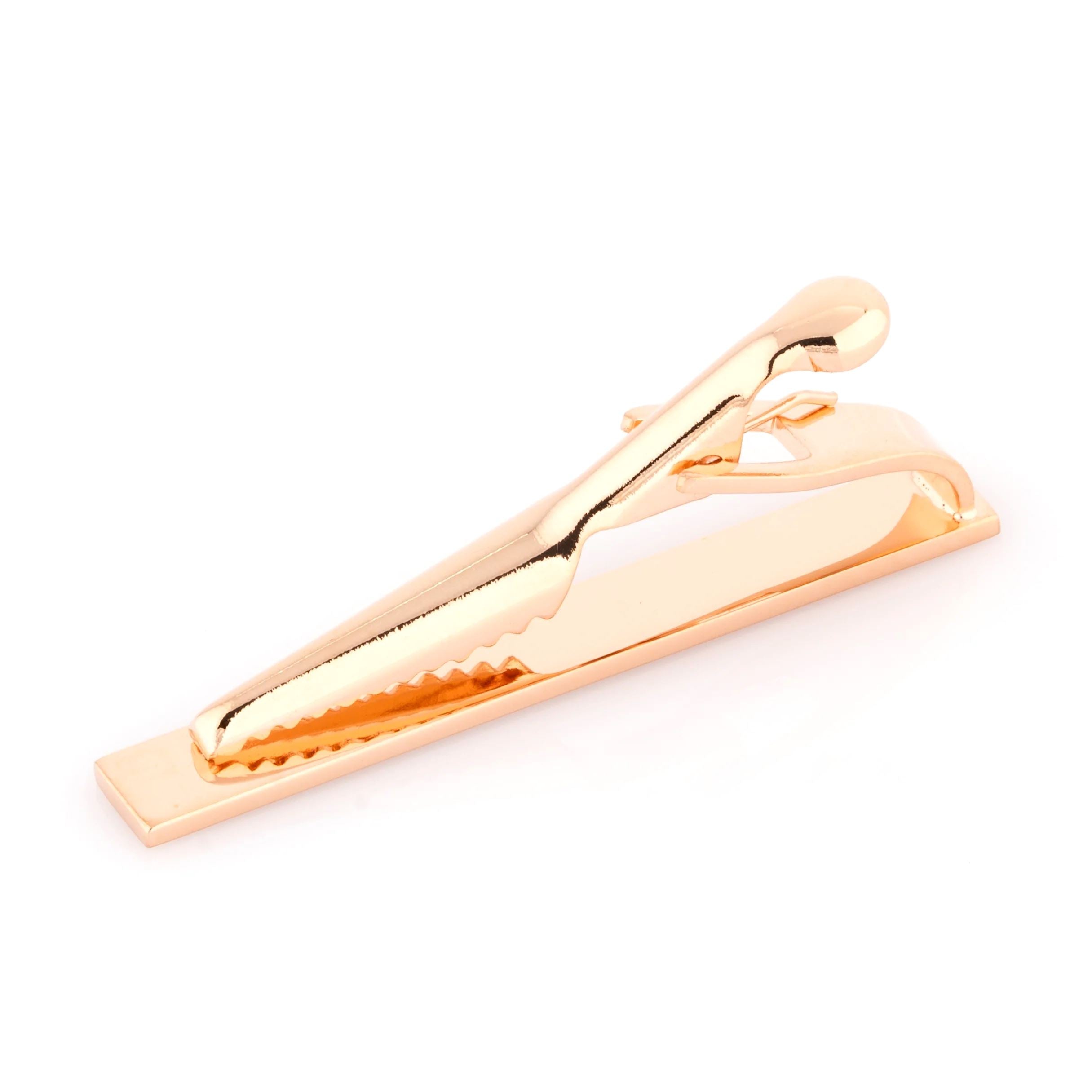 Brushed Curved End Rose Gold Tie Clip Tie Bars Clinks Australia