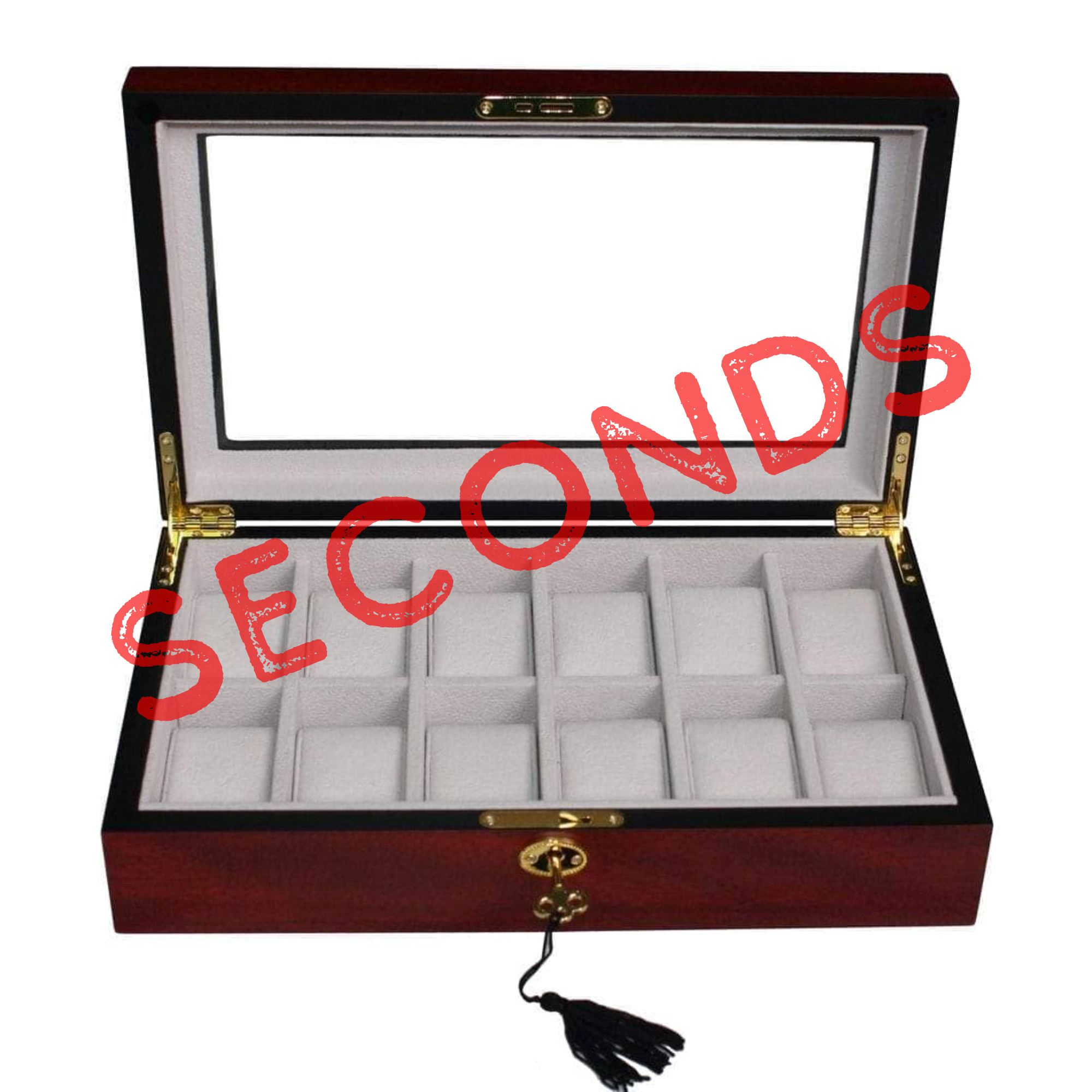 Seconds - Cherry Wooden Watch Box for 12 Watches (A)