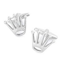 Swiss Silver Crown Cufflinks