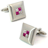 Purple Crystal Four Square Cufflinks