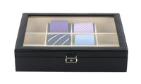 Carbon Fibre Leather Tie Box for 12