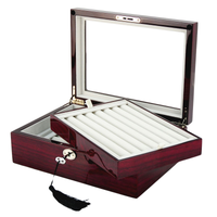 Seconds - 72 Pairs Cherry Wooden Cufflink Box