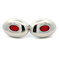 Oval Feature Red Cufflinks