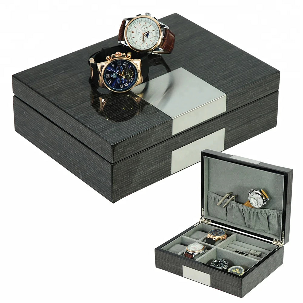 Wenge Wooden Cufflink Watch Box