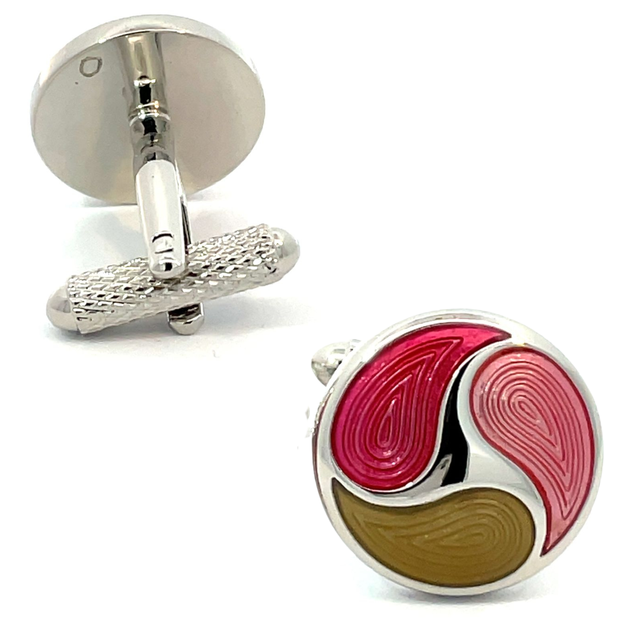 Swirling Drops Pink Cufflinks
