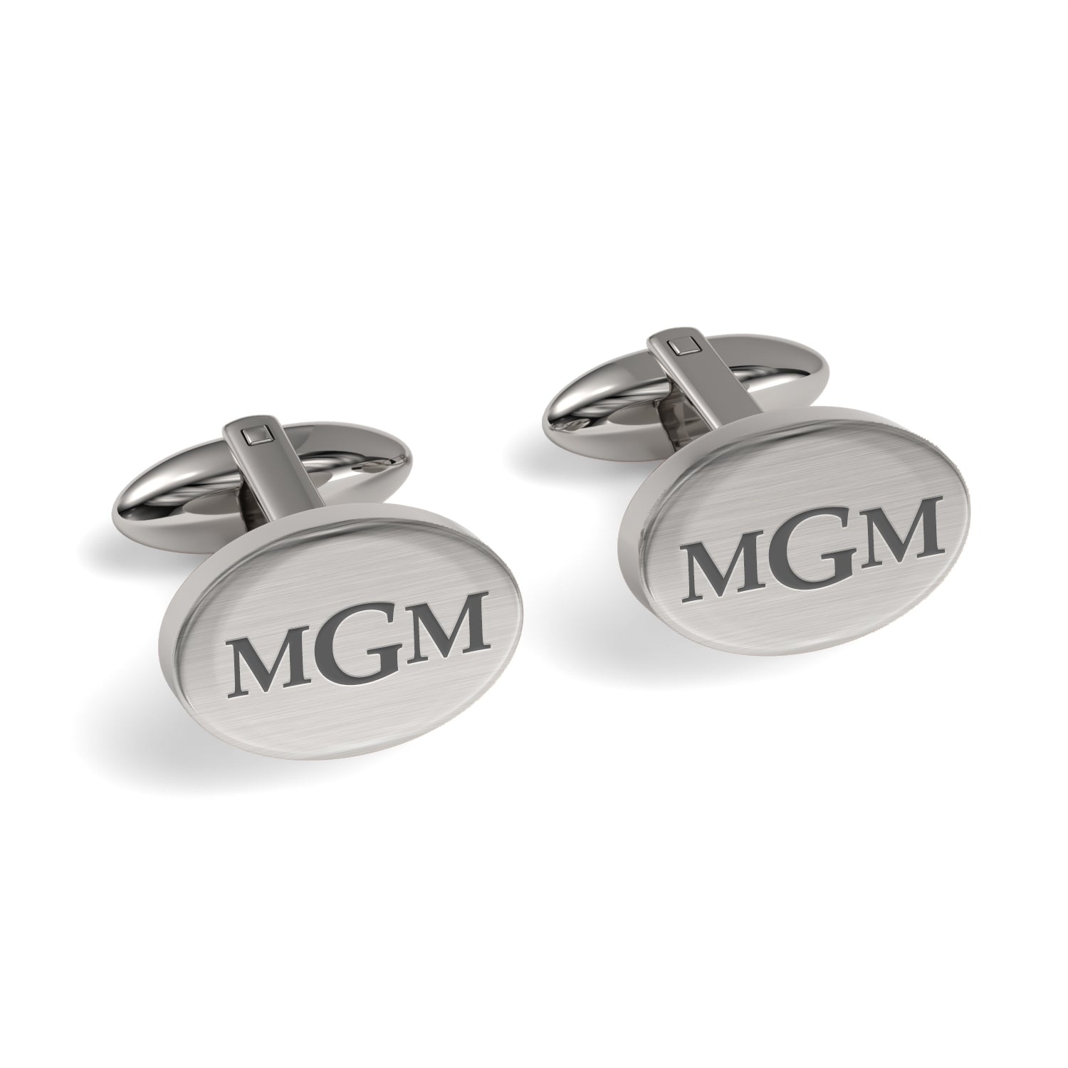 Engraved Monogram Initials Oval Cufflinks