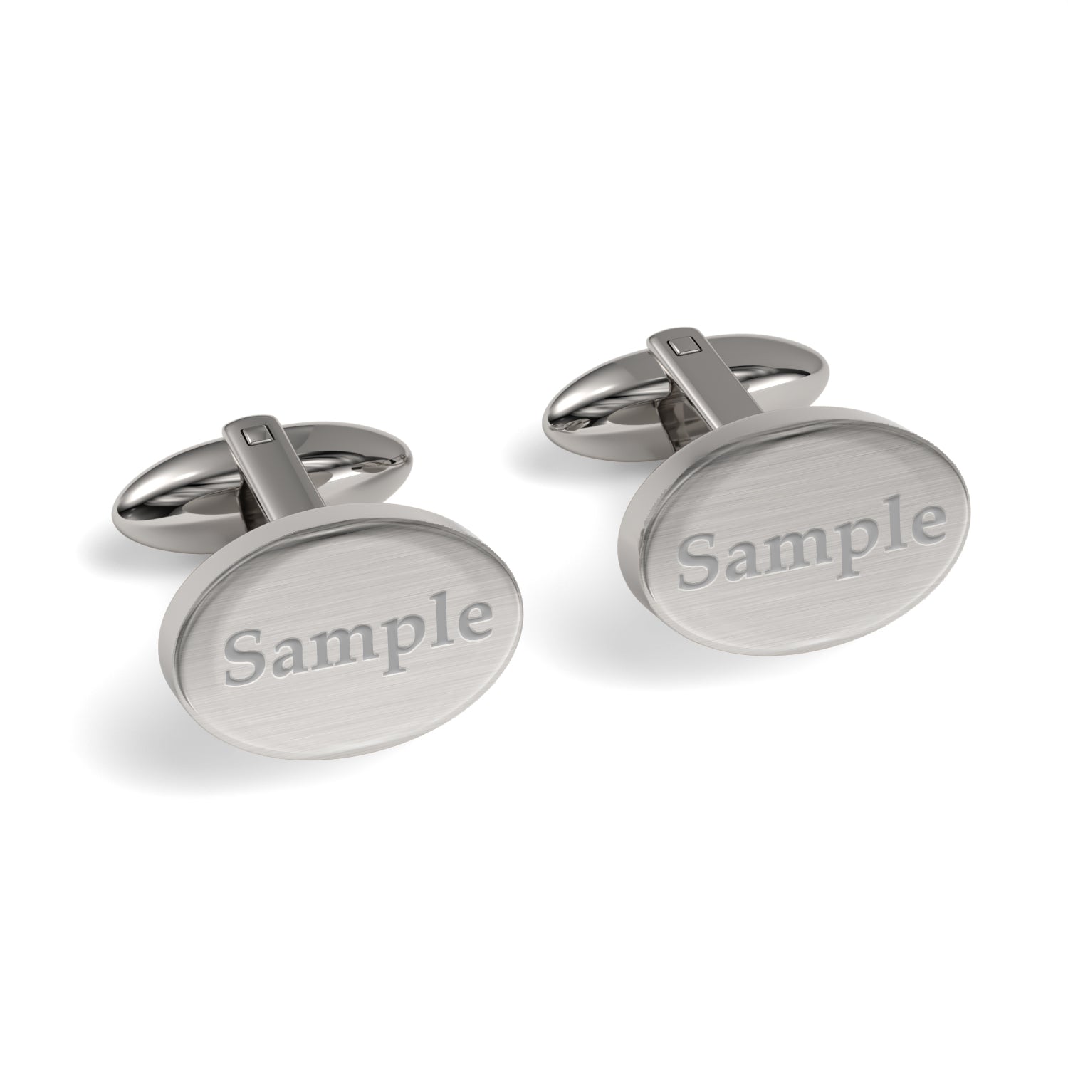 Engraved Words Custom Oval Cufflinks