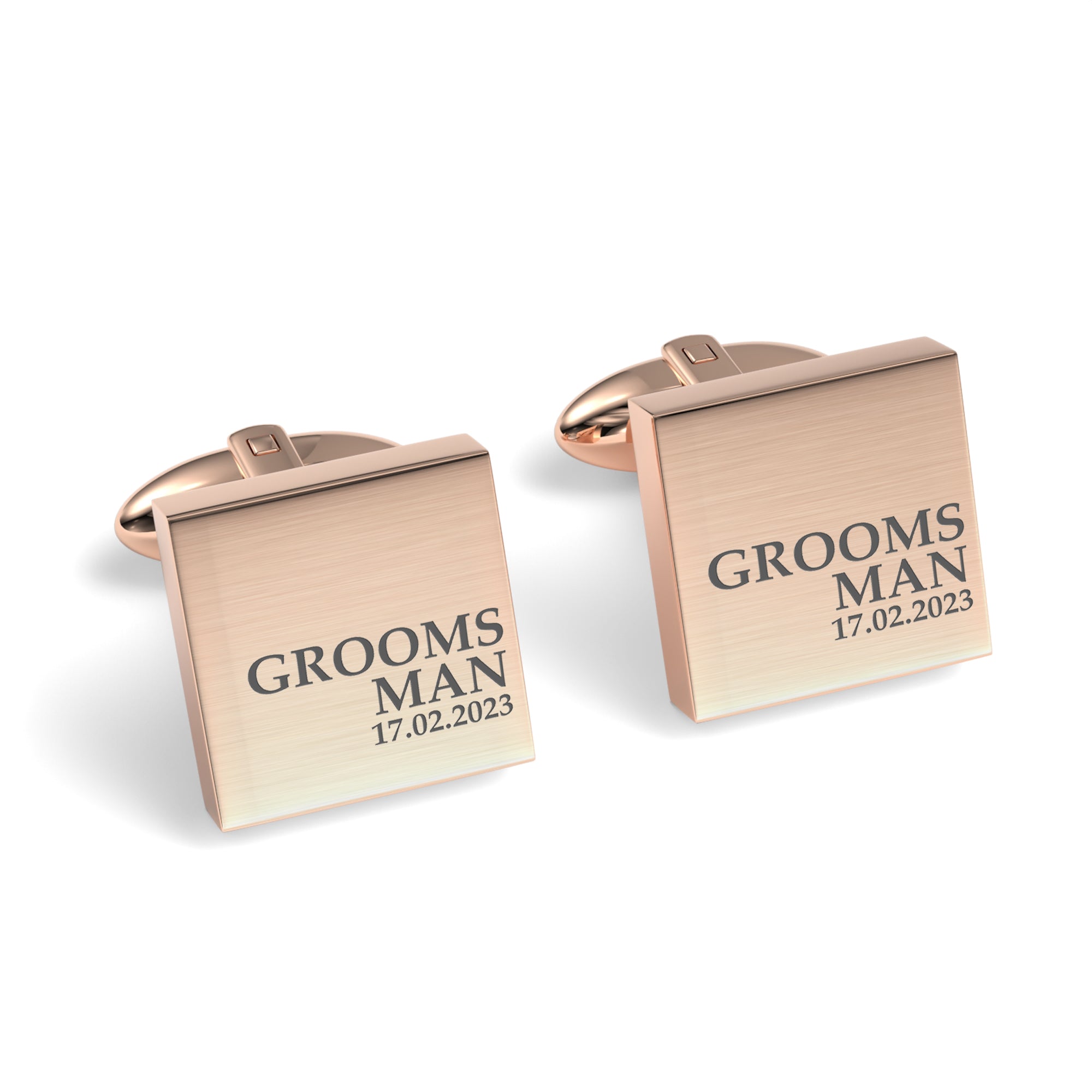 Groomsman & Date Engraved Wedding Square Cufflinks
