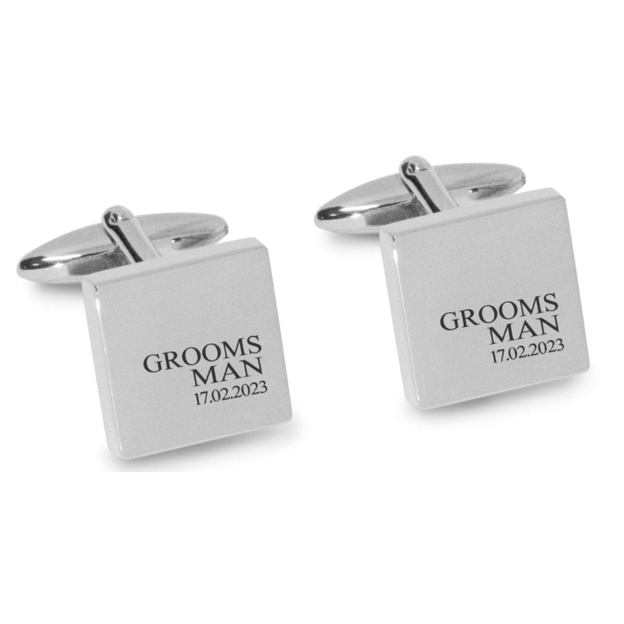 Groomsman & Date Engraved Wedding Cufflinks Engraving Cufflinks Clinks Autralia 