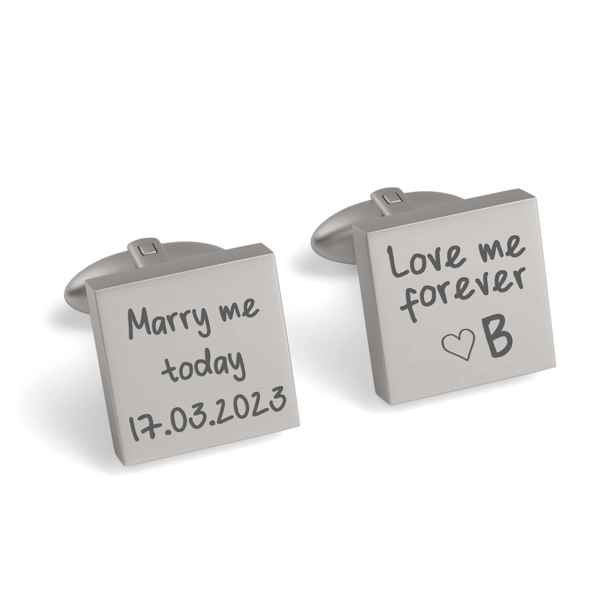 Own Handwriting Custom Engraved Square Cufflinks
