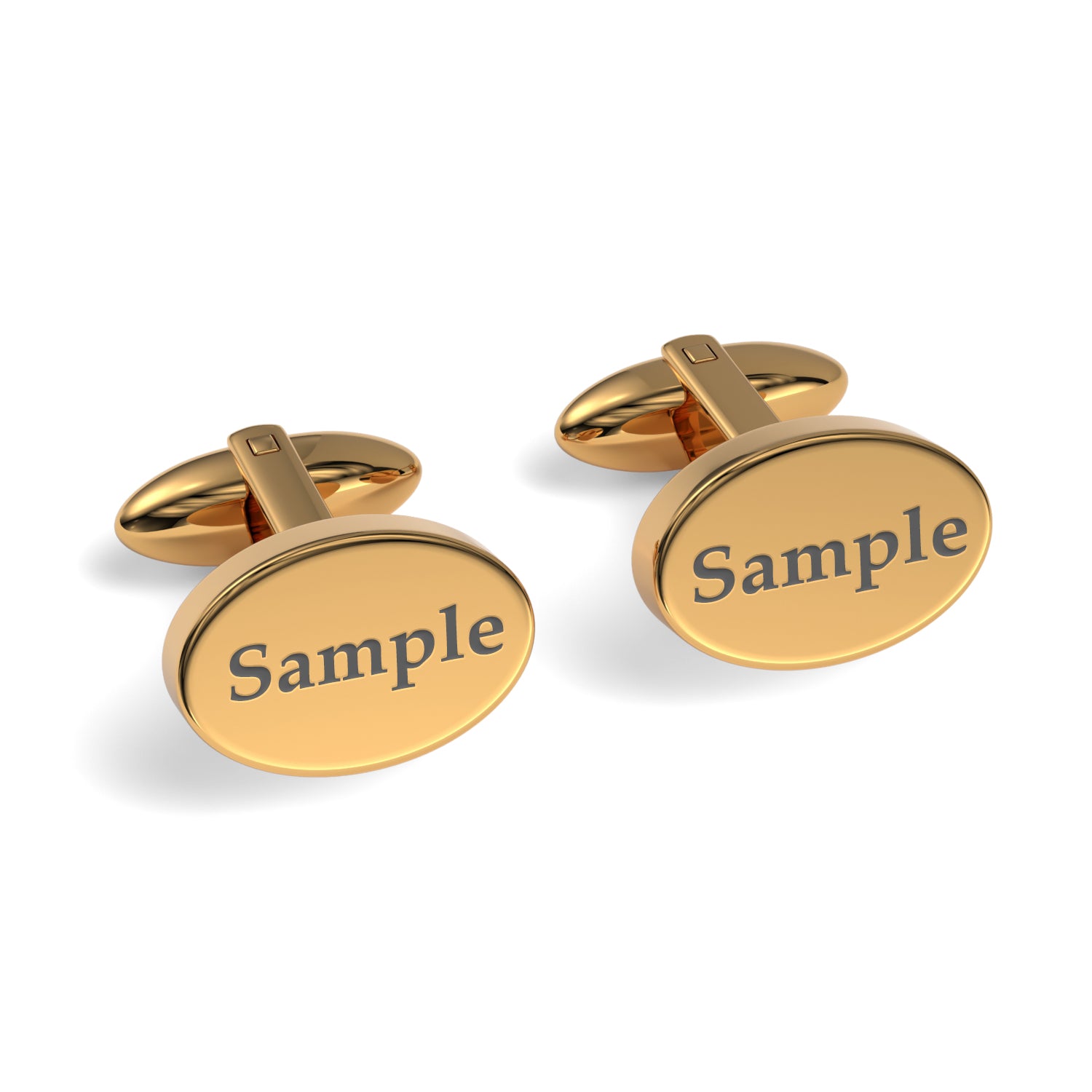 Engraved Words Custom Oval Cufflinks