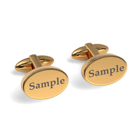 Engraved Words Custom Oval Cufflinks