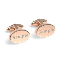 Engraved Words Custom Oval Cufflinks
