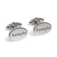Engraved Words Custom Oval Cufflinks