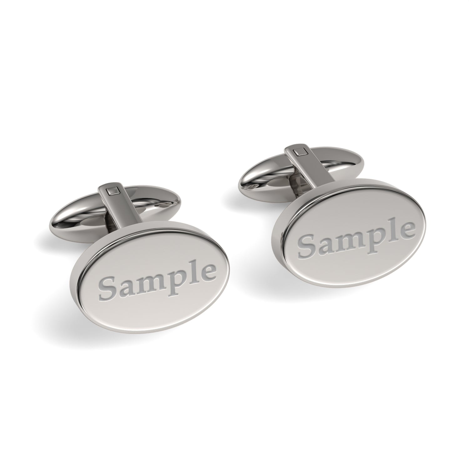 Engraved Words Custom Oval Cufflinks