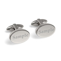 Engraved Words Custom Oval Cufflinks