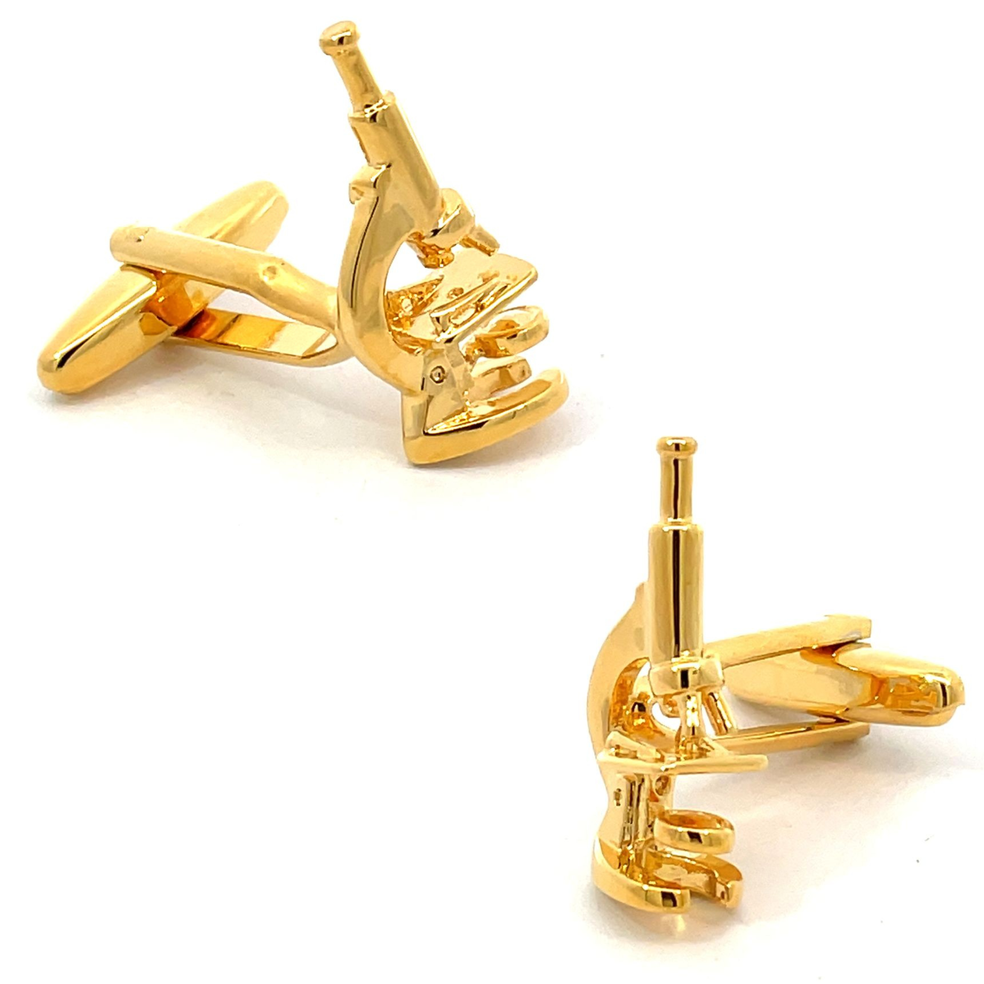 Scientific Microscope Gold Cufflinks