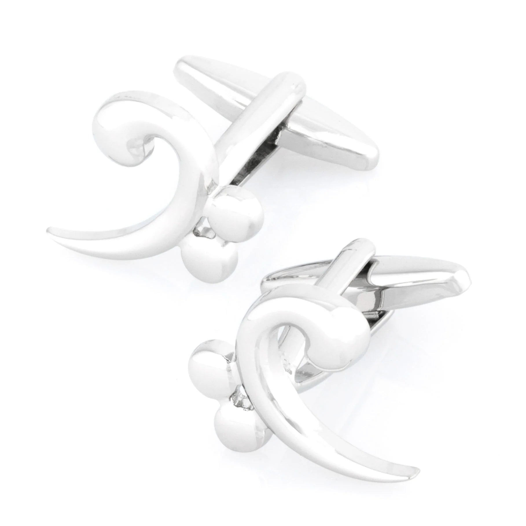 Bass Clef Silver Cufflinks