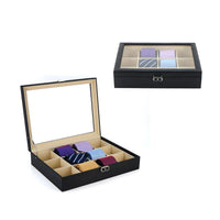 Carbon Fibre Leather Tie Box for 12