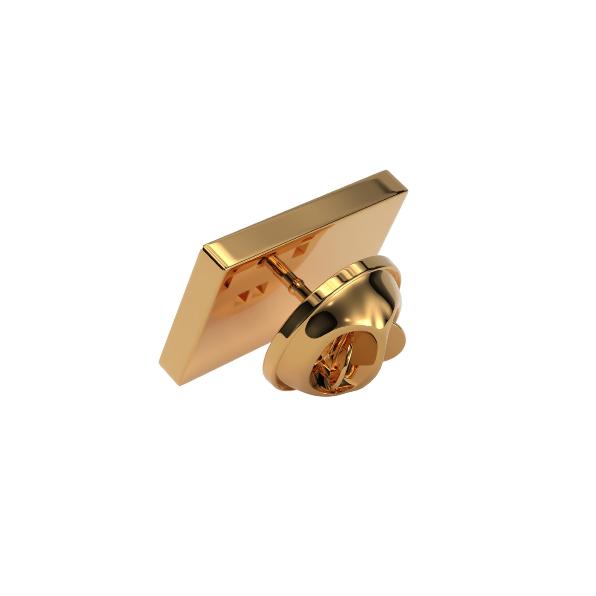 Rectangle Shiny Gold Engravable Lapel Pin