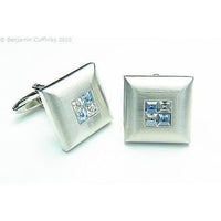Blue Crystal Four Square Cufflinks Classic & Modern Cufflinks Clinks Australia