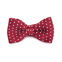 Adult Knit Bow Tie - Maroon/White Dot Bow Ties Clinks Australia