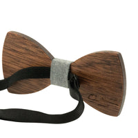 Dark Wood Light Grey Dot Fabric Adult Bow Tie Bow Ties Clinks Australia