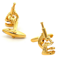 Scientific Microscope Gold Cufflinks